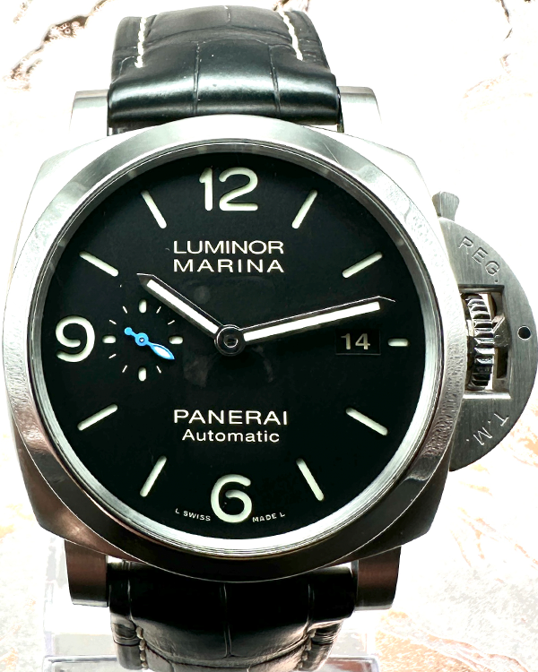 2022 Panerai Luminor Marina 1950 3 Days 44MM Black Dial Leather Strap (PAM01312)