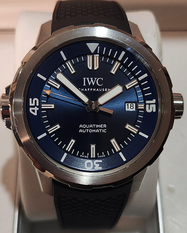 2014 IWC Aquatimer Automatic "Expedition Jacques-Yves Cousteau" 42MM Blue Dial Rubber Strap (IW329005)