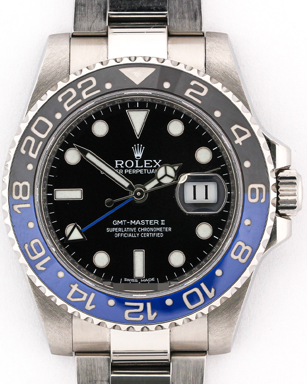 2014 Rolex GMT-Master II "Batman" 40MM Black Dial Steel Bracelet (116710BLNR)