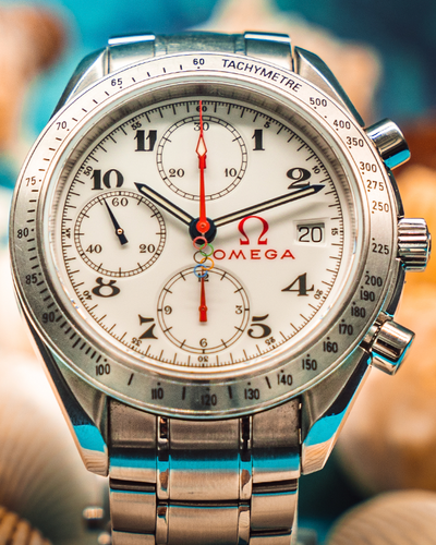 2012 Omega Speedmaster Date "Olympic Games" 40MM White Dial Steel Bracelet (323.10.40.40.04.001)