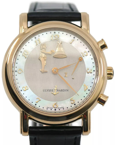 Ulysse Nardin Hourstriker 40MM Mother Of Pearl Dial Leather Strap (756-22)