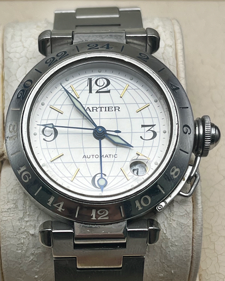 Cartier Pasha De Cartier 35MM Silver Dial Steel Bracelet (W31029M7)