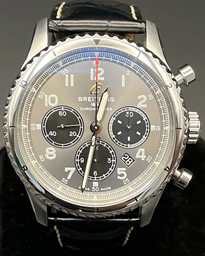 2020 Breitling Navitimer Aviator 8 B01 Chronograph 43MM Grey Anthracite Dial Leather Strap (AB0119131B1P1)