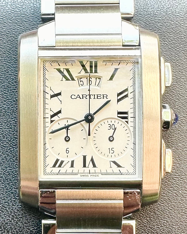 Cartier Tank Française 28x35MM Quartz White Dial Steel Bracelet (W51024Q3)