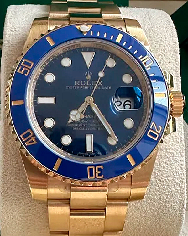 2020 Rolex Submariner Date "Bluesy" 40MM Blue Dial Yellow Gold Oyster Bracelet (116618LB)