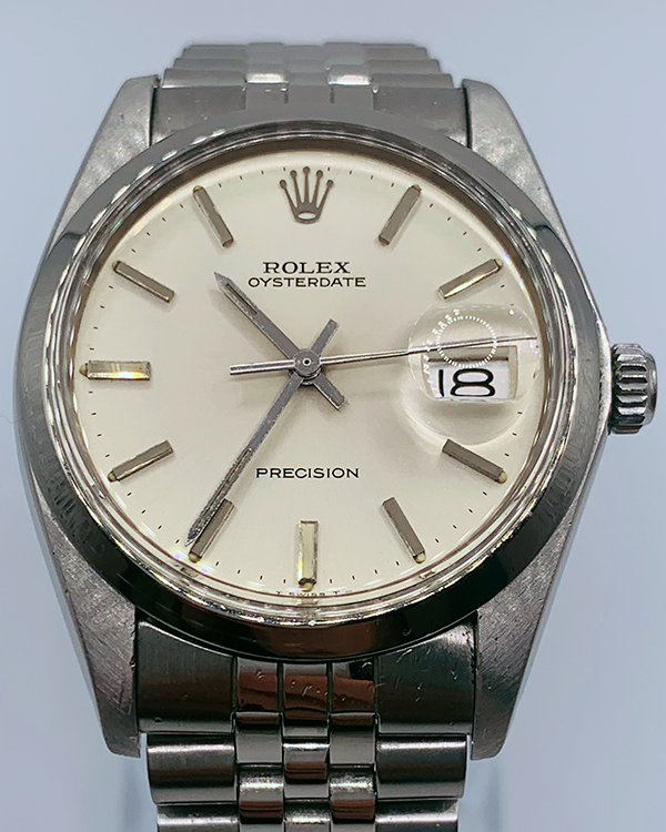 Rolex Oysterdate Precision 34MM Silver Dial Steel Bracelet (6694)