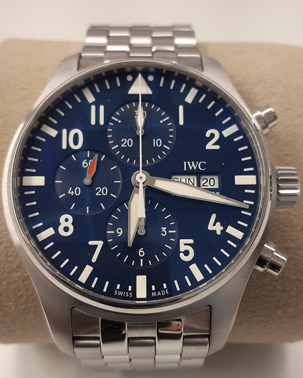 IWC Schaffhausen Pilot Chronograph “Le Petit Prince” 43MM Blue Dial Steel Bracelet (IW377717)