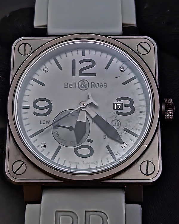 2010 Bell & Ross BR 01-97 Réserve de Marche L.E. 46MM Grey Dial Rubber Strap (BR01-97-S)