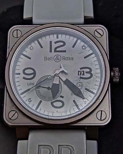 2010 Bell & Ross BR 01-97 Réserve de Marche L.E. 46MM Grey Dial Rubber Strap (BR01-97-S)