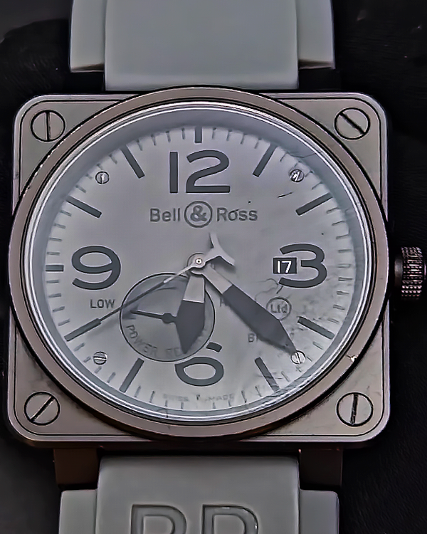 2010 Bell & Ross BR 01-97 Réserve de Marche L.E. 46MM Grey Dial Rubber Strap (BR01-97-S)