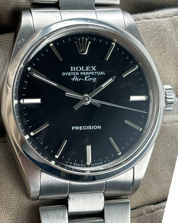 1989 (L Serial) Rolex Air-King 34MM Black Dial Oyster Bracelet (5500)