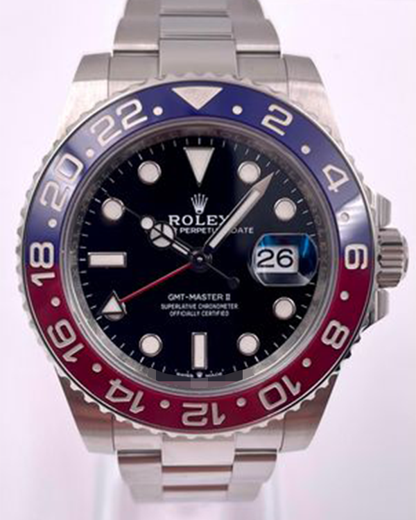 2023 Rolex GMT Master II "Pepsi" Oyster Bracelet 40MM Oystersteel Black Dial (126710BLRO)