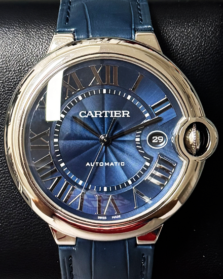 2023 Cartier Ballon Bleu De Cartier 42MM Blue Dial Leather Strap (WSBB0027)