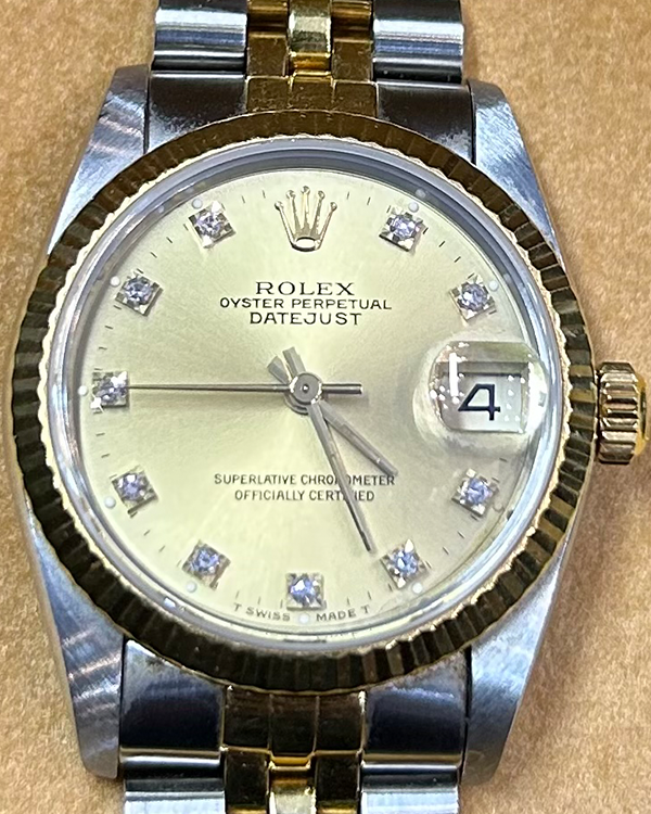 Rolex Datejust 31MM Yellow Gold and Steel Champagne Dial (68273)