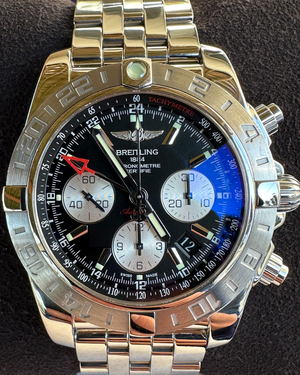 Breitling Chronomat 44 GMT 44MM Steel Black Dial Bracelet (AB0420)