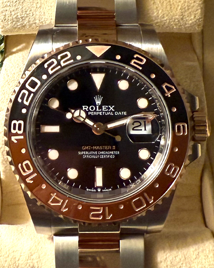 2024 Rolex GMT-Master II "Rootbeer" 40MM Black Dial Two-Tone Oyster Bracelet (126711CHNR)