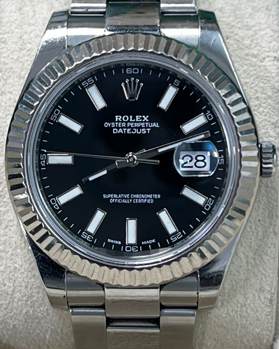 Rolex Datejust II 41MM Black Dial Oyster Bracelet (116334)