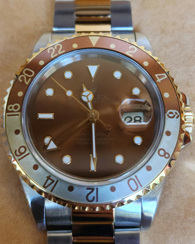 Rolex GMT-Master II 40MM Bracelet Two-Tone Brown Dial (16713)