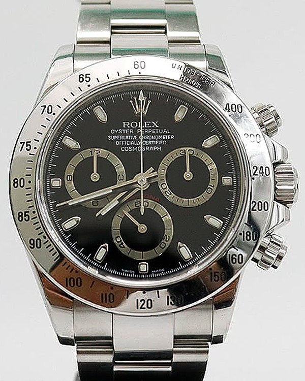 2007 (M Serial) Rolex Cosmograph Daytona 40MM Black Dial Steel Bracelet (116520)