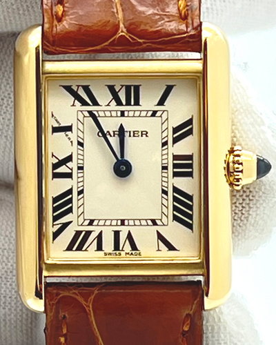 Cartier Tank Louis Cartier 22X30MM Quartz Silver Dial Leather Strap (2442)