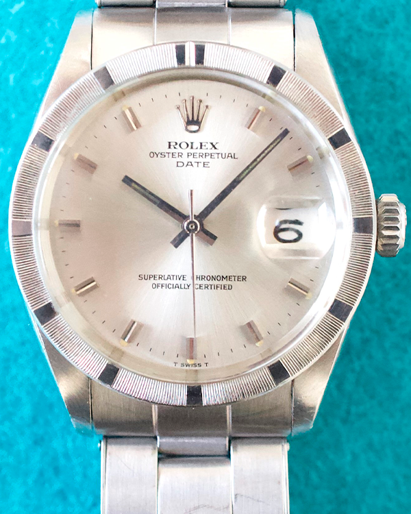 1967 Rolex Oyster Perpetual Date Vintage 34MM Silver Dial Steel Oyster Bracelet (1501)