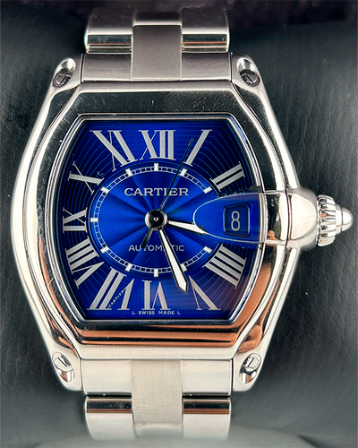 Cartier Roadster 37x44MM Blue Dial Steel Bracelet (W62048V3)