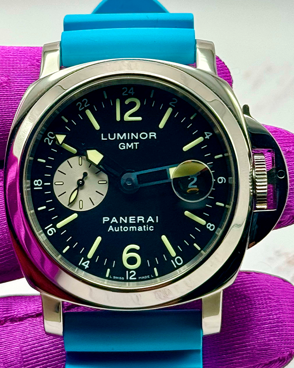 2006 Panerai Luminor GMT Automatic 44MM Black Dial Rubber Strap (PAM00088)