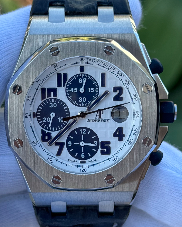 Audemars Piguet Royal Oak Offshore Chronograph "Safari" 42MM White Dial Leather Strap (26170ST.OO.D091CR.01)