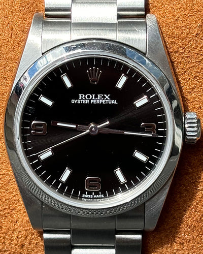 Rolex Oyster Perpetual 31MM Black Dial Oyster Bracelet (77080)