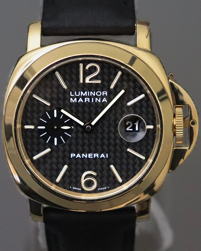 Panerai Luminor Marina 44MM Black Dial Leather Strap (PAM00140)