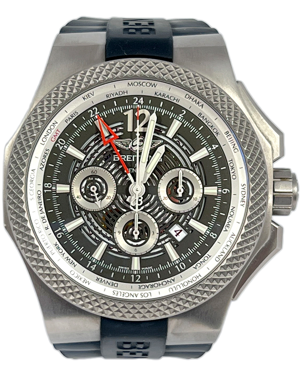 2016 Breitling Bentley GMT Light Body Chronograph 49MM Grey Dial Rubber Strap (EB043210/M533-222S)