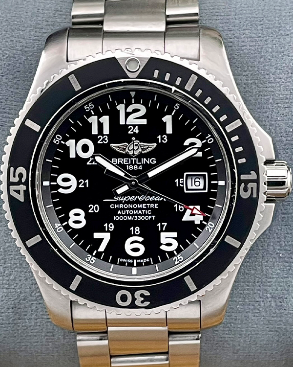 2019 Breitling Superocean II 44MM Black Dial Steel Bracelet (A17392D7/BD68/162A)