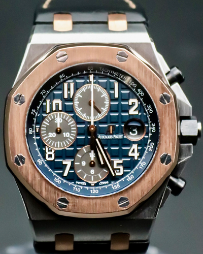 2017 Audemars Piguet Royal Oak Offshore Chronograph Bucherer Edition L.E. 42MM Blue Dial Leather Strap (26471SR.OO.D101CR.01)