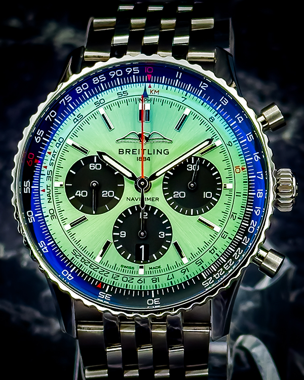 2023 Breitling Navitimer 1 B01 Chronograph 43MM Green Dial Steel Bracelet (AB0138241L1A1)