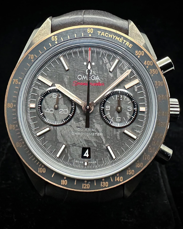 Omega Speedmaster "Dark Side Of The Moon" Moonwatch Meteorite 44.25MM Grey Dial Leather Strap (311.63.44.51.99.001)