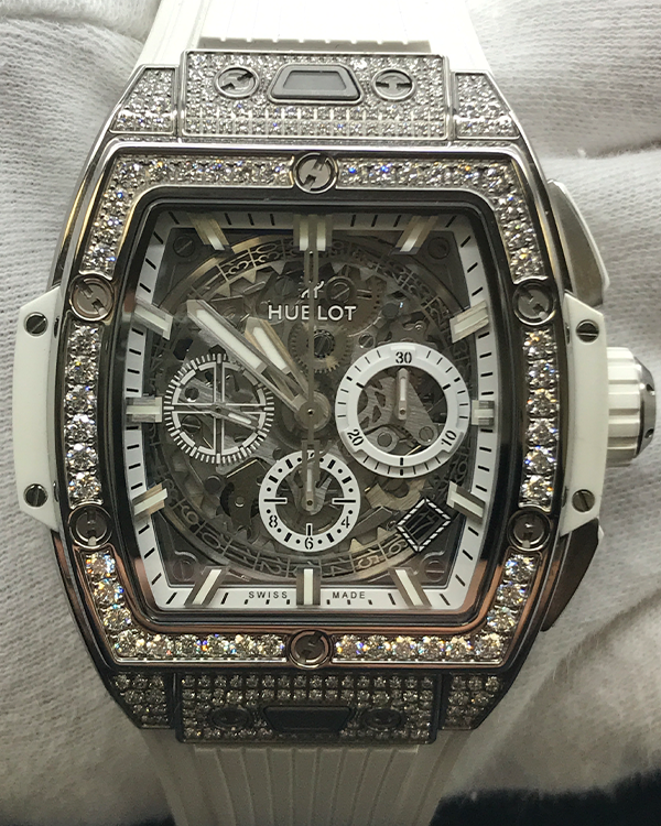 2022 Hublot Spirit of Big Bang 42MM  Factory Diamond Titanium White Pavè Skeleton Dial (642.NE.2010.RW.1604)