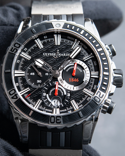 Ulysse Nardin Diver Chronograph Black Dial Automatic Rubber Watch 44mm (1503-151-3/92)