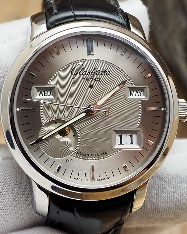 Glashütte Original Senator Perpetual Calendar 40MM Silver Dial Leather Strap (100-02-03-02-14)