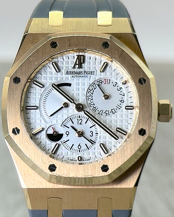 Audemars Piguet Royal Oak Dual Time 39MM Silver Dial Aftermarket Rubber Strap (26120OR.OO.D088CR.01)