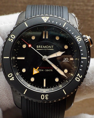 Bremont Supermarine 43MM Black Dial Rubber Strap (S502-JET-R-S)