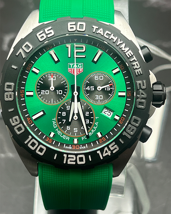 2023 TAG Heuer Formula 1 43MM Quartz Green Dial Rubber Strap (CAZ101AP.FT8056)