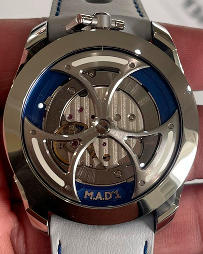 2024 MB&F MAD 1 Edition Blue 42MM Skeleton Dial Leather Strap (M.A.D. 1)