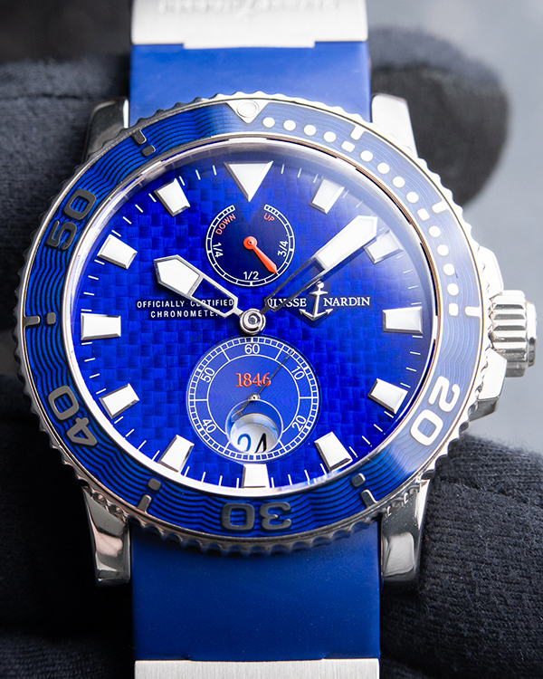 Ulysse Nardin Maxi Marine Diver White Gold Blue Enamel Limited Edition Watch 43MM (260-32-3A)