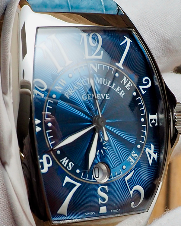 2014 Franck Muller Mariner Tonneau Curvex 38.5MM Blue Dial Leather Strap (8080SCDTMAR)