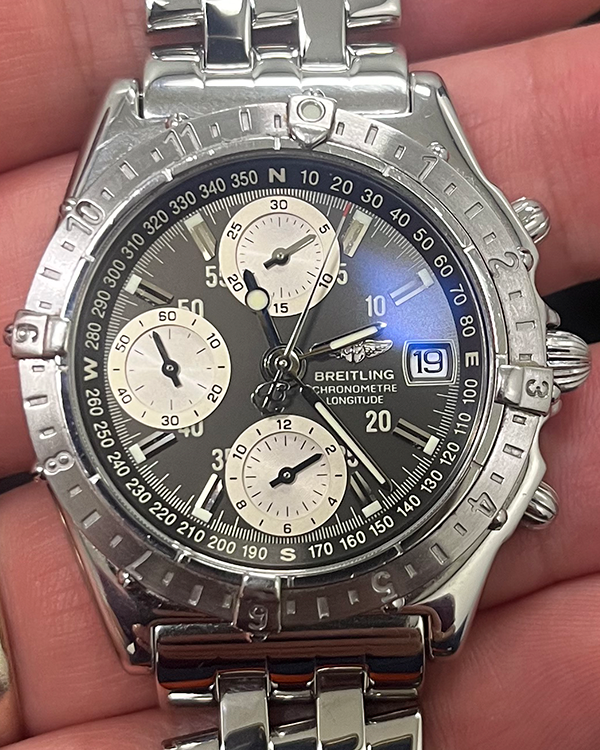 Breitling Chronomat GMT 39MM Black Dial Steel Bracelet (A20348)