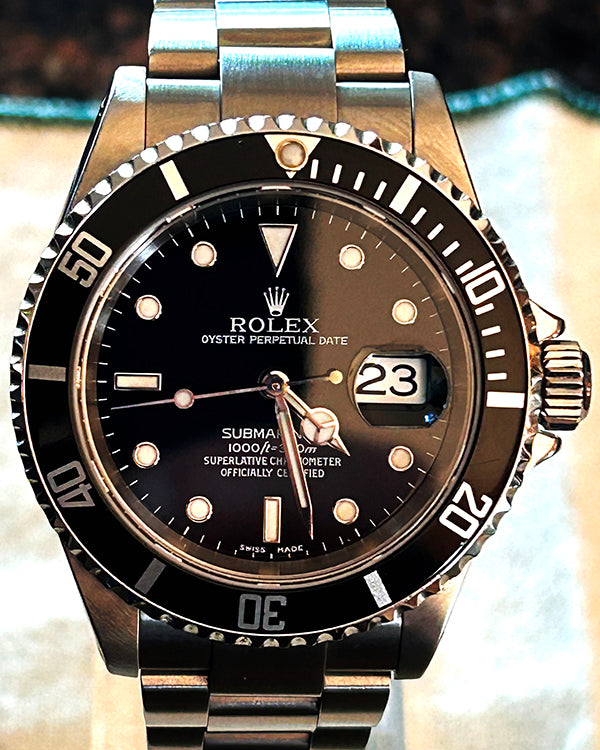 2002 Rolex Submariner 40MM Black Dial Steel Bracelet (16610)