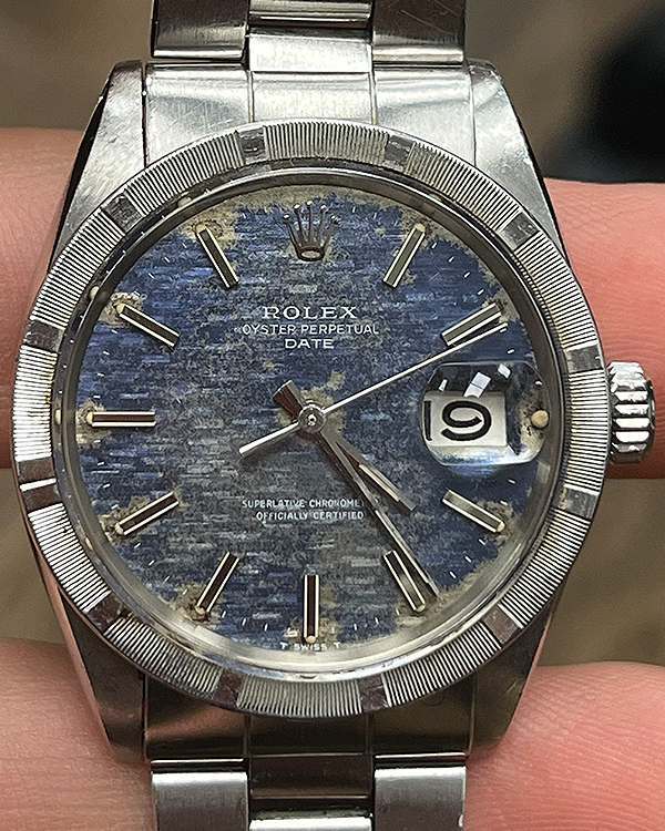 Rolex Oyster Perpetual Date 34MM Blue "Tapestry" Dial Oyster Bracelet (1501)