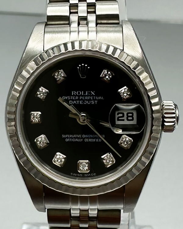 2005 (F Serial) Rolex Lady-Datejust 26MM Black Dial Jubilee Bracelet (79174)