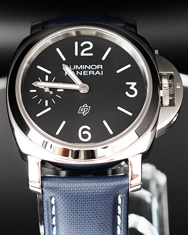 2022 Panerai Luminor Logo 44MM Black Dial Aftermarket Leather Strap (PAM01084)