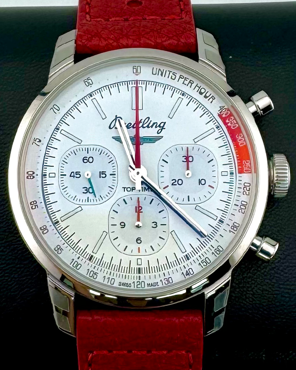 2024 Breitling Top Time 41MM White Dial Leather Strap (AB01766A1A1X1)